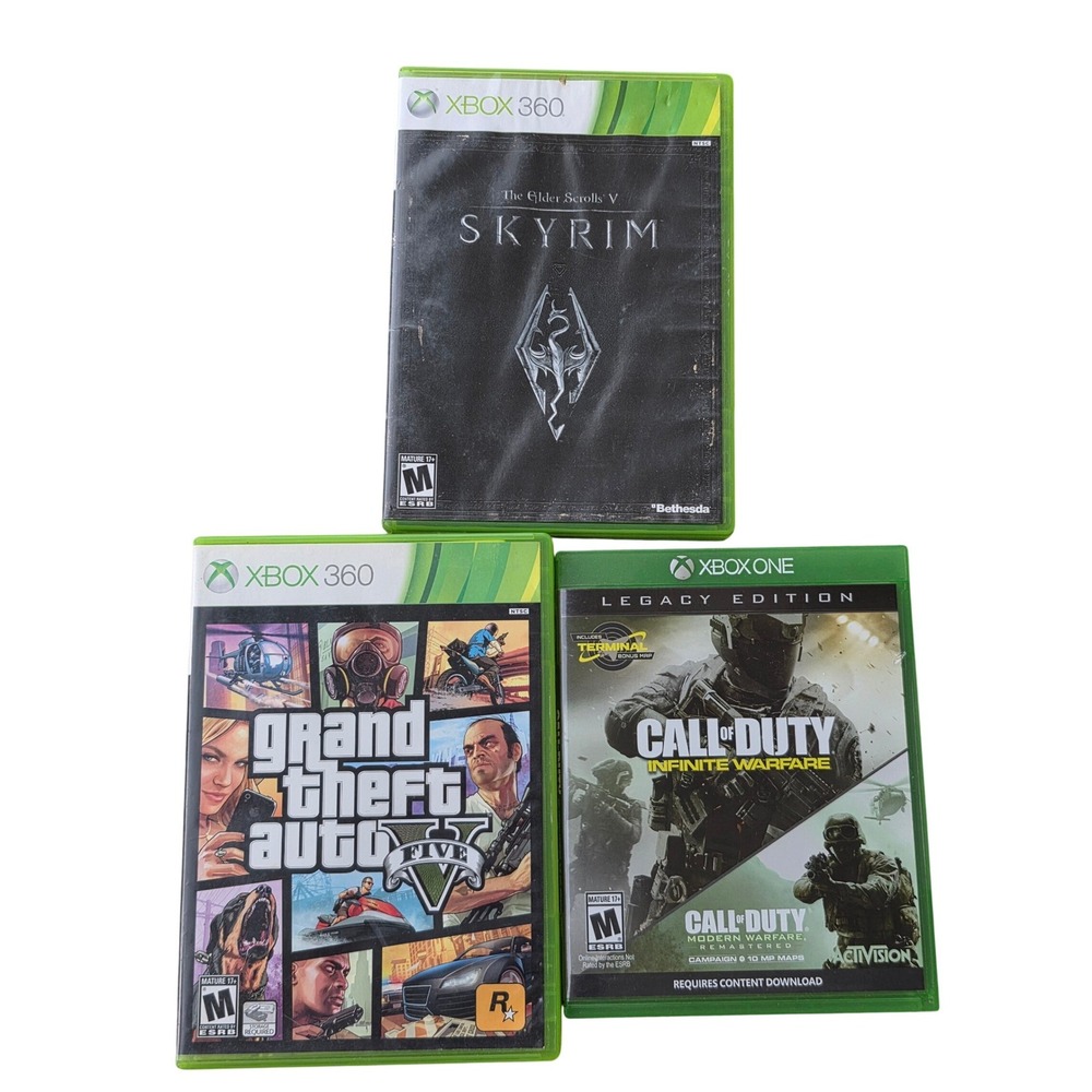 Xbox Game Lot GTA V Skyrim Xbox 360 Call of Duty Infinite Warfare Xbox One Bundl